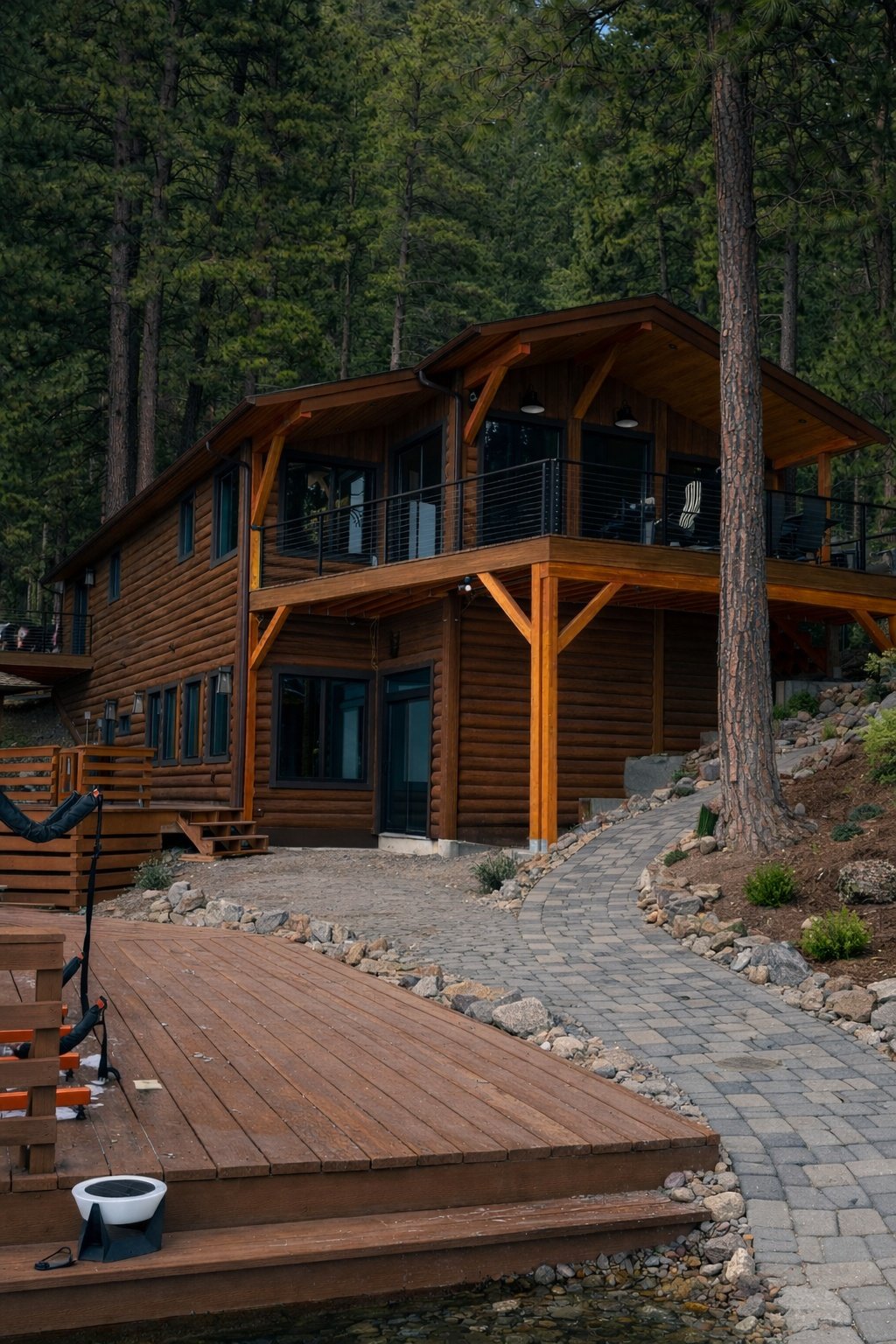 Side view of Eagle's Bluff Lakeside House — 2,350 sq ft lakefront retreat